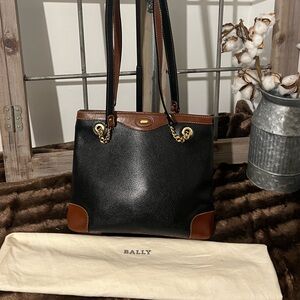 Bally Black and Brown Shoulder Bag